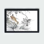 Discover the beauty of an Eastern Redshank and Pink Flower in this vintage art print by Numata Kashu,placed on the wall