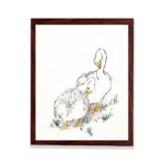 Discover the beauty of a Duck and Young Grass in this vintage art print by Numata Kashu,placed on the wall