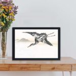 the beauty of an Eastern Common Crane in this vintage art print by Numata Kashu,placed on the wall