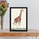 Discover the majesty of the giraffe in this vintage art print by Pierre Jean Francois Turpin,placed on the wall