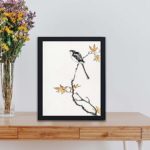 Discover the beauty of a Crossbill in this vintage art print by Numata Kashu,placed on the wall