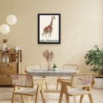 Discover the majesty of the giraffe in this vintage art print by Pierre Jean Francois Turpin,placed on the wall