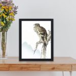 the beauty of a Black-eared Kite in this vintage art print by Numata Kashu,placed on the wall