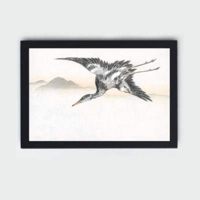 the beauty of an Eastern Common Crane in this vintage art print by Numata Kashu,placed on the wall