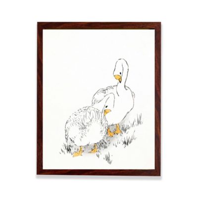 Discover the beauty of a Duck and Young Grass in this vintage art print by Numata Kashu,placed on the wall