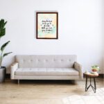 Christian wall art featuring Psalm 115:14 in black cursive on a pastel watercolor background with floral designs. displayed on the wall in a brown frame