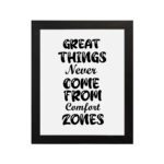 Infidu motivational quotes wall art featuring Don’t Wait For Opportunity, Create It on a white background and black frame displayed on the wall. Perfect for inspiring your workspace