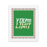 Infidu motivational quotes wall art featuring You Are Your Only Limit on a green corner with a red flower background white framed displayed on the wall. inspire your workspace