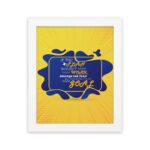 Infidu If The Plan Doesn't Work Change The Plan But Never The Goal wall art with a yellow background and dark blue design and white frame hung on the wall. inspiring decor for home offices and workspaces.