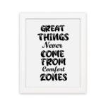 Infidu motivational quotes wall art featuring Don’t Wait For Opportunity, Create It on a white background and white frame displayed on the wall. Perfect for inspiring your workspace.