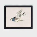 the beauty of a European herring gull in this vintage art print by Kono Bairei,placed on the wall