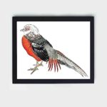 Discover the beauty and symbolism of a Japanese Pheasant in this vintage art print by Kono Bairei,placed on the wall