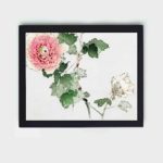 This exquisite vintage art print of a tree peony by Watanabe Seitei,Hung on the wall.