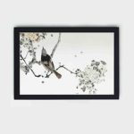 this exquisite vintage art print of a perched Japanese swallow by Watanabe Seitei,placed on the wall