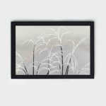 Enhance your decor with this stunning vintage art print of the moon and grasses,displayed on the wall