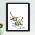 Discover the beauty of a Japanese Great Tit in this vintage art print by Numata Kashu,placed on the wall