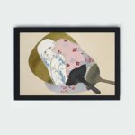 Discover the grace and beauty of Japan with this Kamisaka Sekka "Girl in Fan" vintage art print,displayed on the wall