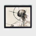 this stunning vintage art print of a warrior by Kono Bairei,placed on the wall