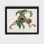 the beauty of autumn with this vintage art print of Chestnuts by Kono Bairei,placed on the wall