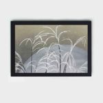 Experience the beauty of winter with this Kamisaka Sekka frost art print,mounted on the wall