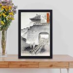 Discover the intrigue of Japanese history with this Minister Otori and Tai-in-Kun art print,Placed on a table