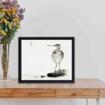 Enhance your decor with this stunning vintage art print of a common snipe by Watanabe Seitei,hung on the wall