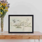 Plants and waterfowl by Knip,kept on a table with black frame