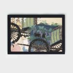 Discover the charm of old Japan with this Kamisaka Sekka "Wagon" vintage art print,mounted on the wall