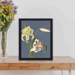 This stunning vintage art print of lilies by Kazumasa Ogawa,displayed on the table