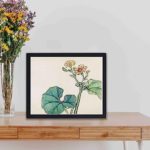 the captivating beauty of a Leopard Plant in this vintage art print by Kono Bairei,placed on the table