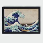 Experience the power and beauty of nature with "The Great Wave off Kanagawa" by Katsushika Hokusai,placed on the wall