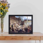 Experience a piece of history with our vintage art print of "Le duc d'Orléans" by Prosper Lafaye,kept on a table