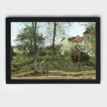 beauty of autumn with Camille Pissarro's "Landscape at Louveciennes" art print,framed and placed on the wall