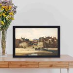 Discover the charm of Robin Hood's Bay with this vintage art print,displayed on a table