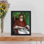 Our Raphael "Portrait of Pope Julius II",kept on a table