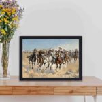 Bring the Wild West into your home with Frederic Remington's "Dismounted Troopers."displayed on a table