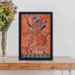 Unleash the spirit of Dionysus, god of wine, with this vintage art print,displayed on a table