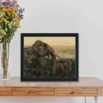 Experience the magic of the jungle with Toomai of the elephants art print,displayed on a table