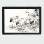 harmony of nature with this Japanese Crane and Bamboo art print by Numata Kashu,mounted on the wall