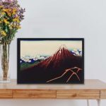 Explore our vintage art print "Sanka Hakuu" by Katsushika Hokusai (1760-1849), placed on the table.