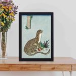 Enhance your decor with this captivating vintage art print of a powerful tiger by Utagawa Kunimaro,hung on the wall Enhance your decor with this captivating vintage art print of a powerful tiger by Utagawa Kunimaro,hung on the wall