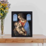 Renaissance with our Leonardo da Vinci "Madonna Litta",kept on a table