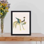 this stunning vintage art print of a crane from Yatsuo no Tsubaki by Taguchi Tomoki,placed on the table with black frame