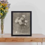 Discover the timeless beauty of roses with this vintage art print,displayed on a table