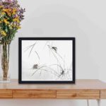 The tranquility of nature with this stunning vintage art print of a Suzumushi bell cricket by Morimoto Toko,framed and placed on the wall