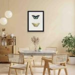 Butterfly art print: Top and bottom views by van Os.hung on the wall