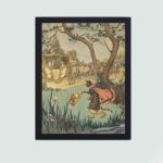 The charm of Puss in Boots with this vintage art print,framed and placed on the wall