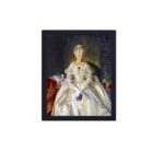 Our "Mrs. T. in Cream Silk" vintage art print,mounted on the wall with black frame