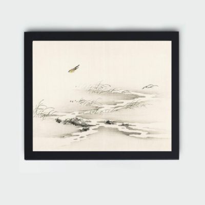 Experience the tranquility of nature with this vintage landscape art print by Kono Bairei. mounted on the wall