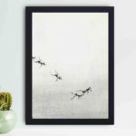 Enhance your decor with this stunning vintage art print of ants trail by Morimoto Toko,displayed on the wall